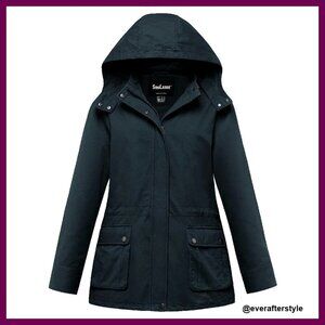 Oversized Military Jacket Detachable Hood Y2K Chic Plus Size Casual